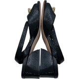 ルイ・ヴィトン LOUIS VUITTON エッジライン ストラップサンダル ブラック レザー レディース サンダル