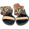 ルイ・ヴィトン LOUIS VUITTON ダミエロゴフラットサンダル SC0139 ピンク レザー レディース サンダル
