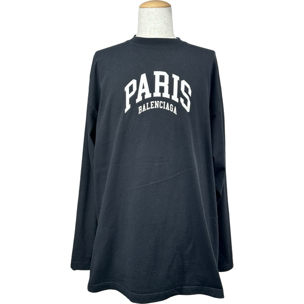 BALENCIAGA バレンシアガ　長袖シャツ　サイズ36 バレンシアガ BALENCIAGA PAIRSロゴオーバーサイズロングTシャツ