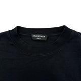 バレンシアガ BALENCIAGA PAIRSロゴオーバーサイズロングTシャツ 681046 ブラック コットン メンズ 長袖Ｔシャツ