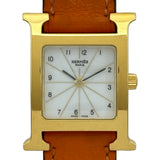 エルメス HERMES Hウォッチ HH1.201 ホワイト メッキ/ステンレススチール クオーツ レディース 腕時計