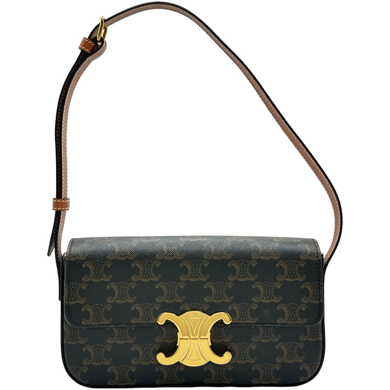 セリーヌ CELINE ショルダーバッグ クロード 194142 タン/ゴールド金具