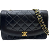 シャネル CHANEL ダイアナ25 A01165 3番台 ブラック ゴールド金具 ラム レディース ショルダーバッグ