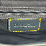 クリスチャン・ディオール Christian Dior トロッターサドルバッグ ネイビー ゴールド金具 キャンバス・レザー レディース ショルダーバッグ