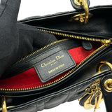 クリスチャン・ディオール Christian Dior レディディオール ミディアム ブラック ラムスキン レディース ショルダーバッグ