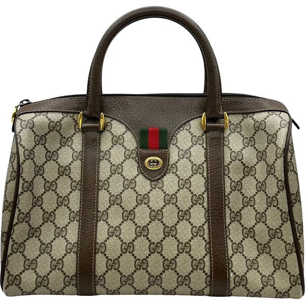 希少カラー【GUCCI】ミニボストンバッグ　GGスプリーム シェリー グッチ GUCCI シェリーミニボストン 40.02.007 ブラウン GGスプリーム