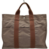 エルメス HERMES エールライントートMM ブラウン シルバー金具 キャンバス レディース トートバッグ