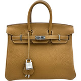 エルメス HERMES バーキン25 W刻印 ナチュラルサブレ シルバー金具 トリヨンクレマンス レディース ハンドバッグ