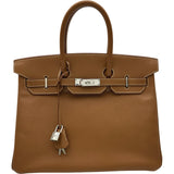 エルメス HERMES バーキン35 □D刻印 ゴールド ゴールド金具 エプソン レディース ハンドバッグ