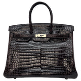 エルメス HERMES バーキン35 □K刻印 コカオン シルバー金具 ポロサスリセ レディース ハンドバッグ