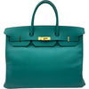 エルメス HERMES バーキン40 パーソナルオーダー X刻 ブルーパオン/ヴェールアングレ/ゴールド金具 エプソン メンズ ハンドバッグ