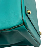 エルメス HERMES バーキン40 パーソナルオーダー X刻 ブルーパオン/ヴェールアングレ/ゴールド金具 エプソン メンズ ハンドバッグ