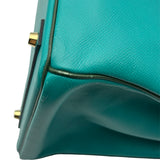 エルメス HERMES バーキン40 パーソナルオーダー X刻 ブルーパオン/ヴェールアングレ/ゴールド金具 エプソン メンズ ハンドバッグ