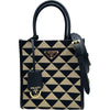 プラダ PRADA シンボルミニバッグ 1BA355 ベージュ/ブラック キャンバス レディース ハンドバッグ