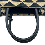プラダ PRADA シンボルミニバッグ 1BA355 ベージュ/ブラック キャンバス レディース ハンドバッグ