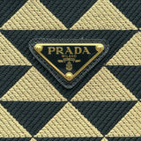 プラダ PRADA シンボルミニバッグ 1BA355 ベージュ/ブラック キャンバス レディース ハンドバッグ