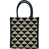プラダ PRADA シンボルミニバッグ 1BA355 ベージュ/ブラック キャンバス レディース ハンドバッグ