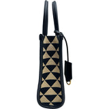 プラダ PRADA シンボルミニバッグ 1BA355 ベージュ/ブラック キャンバス レディース ハンドバッグ