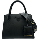 プラダ PRADA モノクローム2WAYハンドバッグ 1BA156 ブラック サフィアーノレザー レディース ハンドバッグ