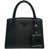 プラダ PRADA モノクローム2WAYハンドバッグ 1BA156 ブラック サフィアーノレザー レディース ハンドバッグ