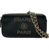 シャネル CHANEL ドーヴィル チェーンウォレット 28番台 ブラック ゴールド金具 キャビアスキン レディース ショルダーバッグ