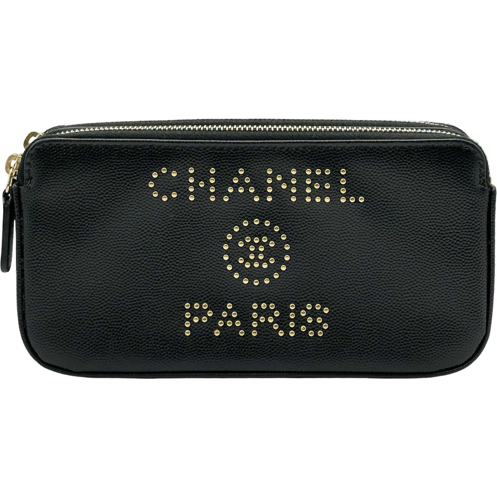 シャネル ランウェイ ゴールドトーン ソーイング レディ ピン シャネル CHANEL ドーヴィル チェーンウォレット 28番台 ブラック