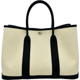 エルメス HERMES ガーデンパーティTPM W刻印 べトン/ブラック シルバー金具 トワル・ネゴンダ レディース ハンドバッグ