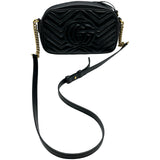 グッチ GUCCI GGマーモントショルダーバッグ 447632 ブラック レザー レディース ショルダーバッグ