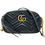 グッチ GUCCI GGマーモントショルダーバッグ 447632 ブラック レザー レディース ショルダーバッグ