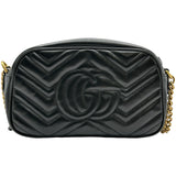 グッチ GUCCI GGマーモントショルダーバッグ 447632 ブラック レザー レディース ショルダーバッグ