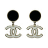 シャネル CHANEL ココマークピアス ホワイト/ブラック メッキ アクセサリー