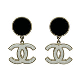 シャネル CHANEL ココマークピアス ホワイト/ブラック メッキ アクセサリー
