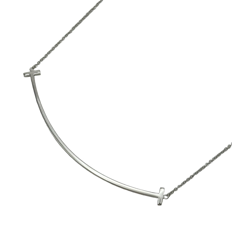 【未使用❣️】Tiffany & Co. Tスマイル ネック　WG750 ティファニー TIFFANY＆CO Tスマイルネックレスラージ ホワイト