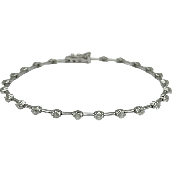 LINEブレス ホワイトゴールド K18 ダイヤモンド ジュエリー | 中古