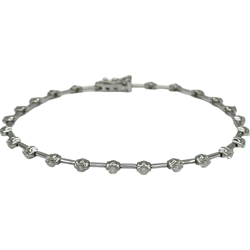 LINEブレス ホワイトゴールド K18 ダイヤモンド ジュエリー | 中古