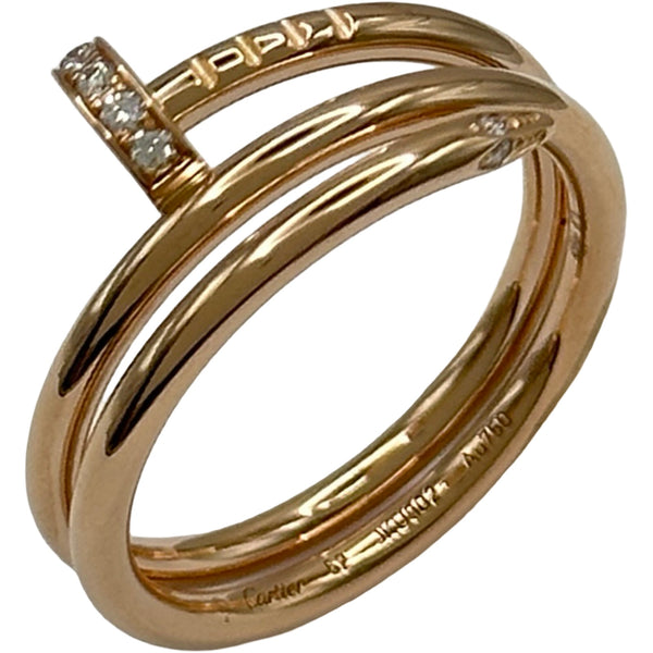 専用　中古　AU750 ピンクゴールド　バングル　菱形リング　2点セット カルティエ Cartier ジュストアンクルダイヤリング ピンクゴールド