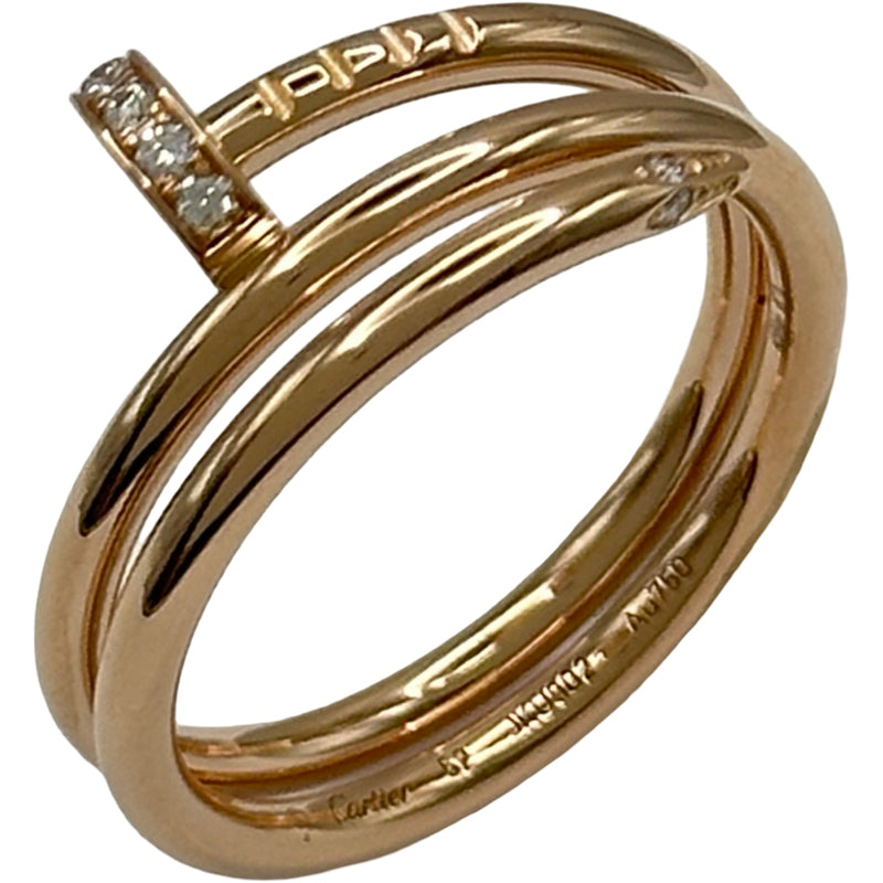 専用　中古　AU750 ピンクゴールド　バングル　菱形リング　2点セット カルティエ Cartier ジュストアンクルダイヤリング ピンクゴールド