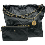 シャネル CHANEL CHANEL22 ハンドバッグ AS3261 ブラック ゴールド金具 シャイニーカーフスキン レディース ハンドバッグ