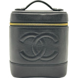シャネル CHANEL ココマークバニティ A01998 4番台 ブラック ゴールド金具 キャビアスキン レディース ハンドバッグ