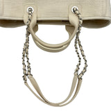 シャネル CHANEL ドーヴィルスモールショッピングバッグ AS3257 アイボリー シルバー金具 コットンファイバー レディース ショルダーバッグ