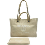 シャネル CHANEL ドーヴィルスモールショッピングバッグ AS3257 アイボリー シルバー金具 コットンファイバー レディース ショルダーバッグ