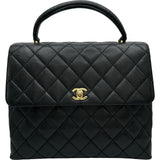 シャネル CHANEL マトラッセトップハンドルバッグ A12397 7番台 ブラック ゴールド金具 キャビアスキン レディース ハンドバッグ