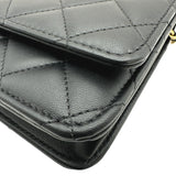 シャネル CHANEL マトラッセチェーンウォレット AP0250 ブラック ゴールド金具 ラムスキン レディース ショルダーバッグ
