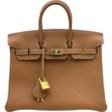 エルメス HERMES バーキン25 W刻印 ゴールド ゴールド金具 トゴ レディース ハンドバッグ