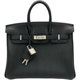 エルメス HERMES バーキン25 K刻印 ブラック/シルバー金具 トゴ レディース ハンドバッグ