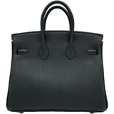 エルメス HERMES バーキン25 K刻印 ブラック/シルバー金具 トゴ レディース ハンドバッグ