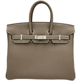 エルメス HERMES バーキン25 G刻印 エトゥープ/シルバー金具 トゴ レディース ハンドバッグ