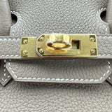 エルメス HERMES バーキン25 G刻印 エトゥープ ゴールド金具 トゴ レディース ハンドバッグ