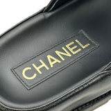 シャネル CHANEL ココマークキルティング レザーサンダル G45507 ブラック レザー レディース サンダル