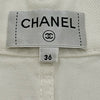 シャネル CHANEL ココネージュ ココマークステッチデニムパンツ P77384 ホワイト コットン レディース デニムパンツ